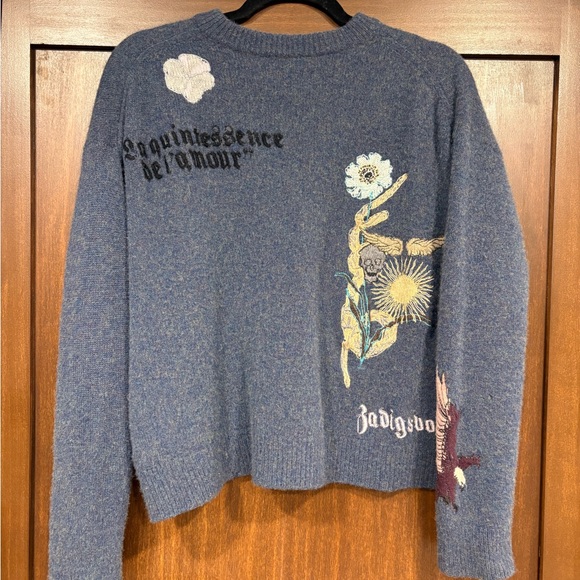 Zadig & Voltaire Markus Holly “Art is Truth” Sweater XS good cond unique & rare - Picture 10 of 16